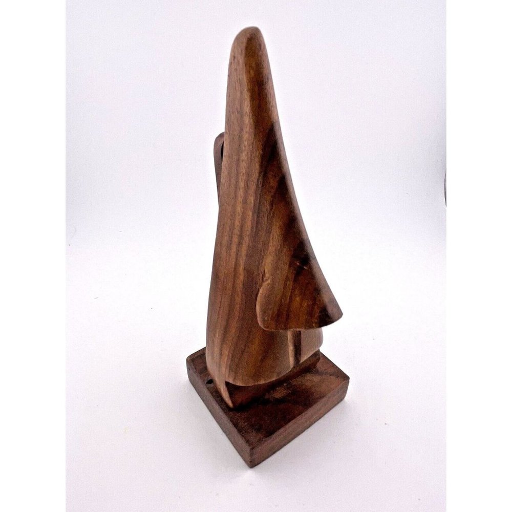 Wooden Eye Glasses Holder Stand Hand Carved‎ Desk Organizer Shape Of Nose 6 Inch